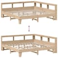 Miniatyrbilde 11 av 11: vidaXL Seng med bokhylle uten madrass 200x200 cm heltre furu