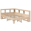 Miniatyrbilde 4 av 11: vidaXL Seng med bokhylle uten madrass 135x190 cm heltre furu