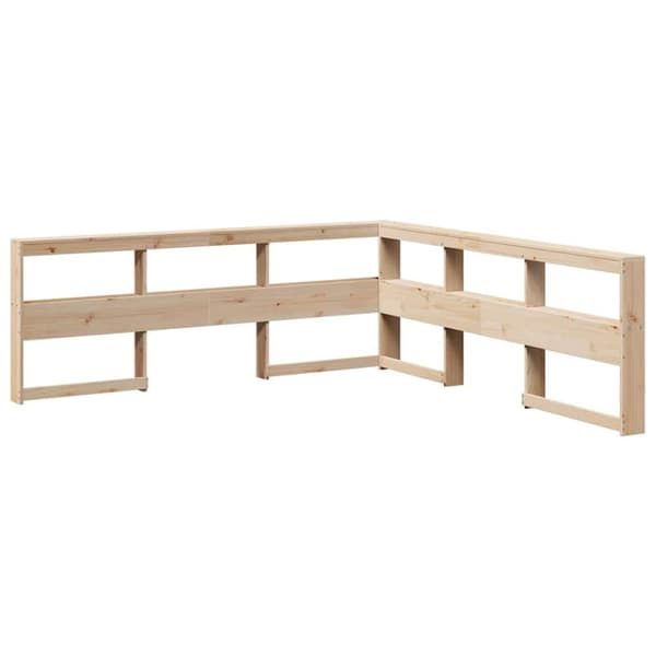 vidaXL Seng med bokhylle uten madrass 135x190 cm heltre furu