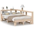 Miniatyrbilde 1 av 11: vidaXL Seng med bokhylle uten madrass 135x190 cm heltre furu