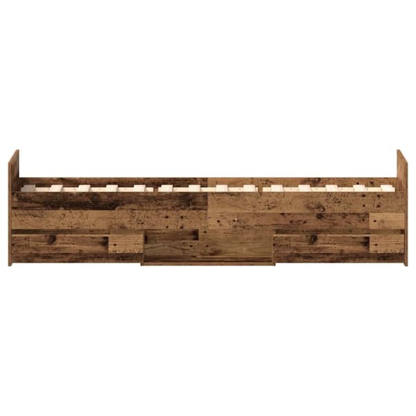 vidaXL Sengeramme uden madras 90x200cm konstrueret træ antikt træ