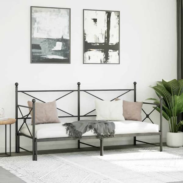 vidaXL daybed med udtræk uden madras 75x190 cm stål sort