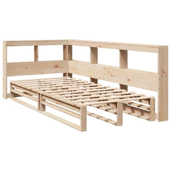 vidaXL seng med reol uden madras 75x190 cm massivt fyrretræ