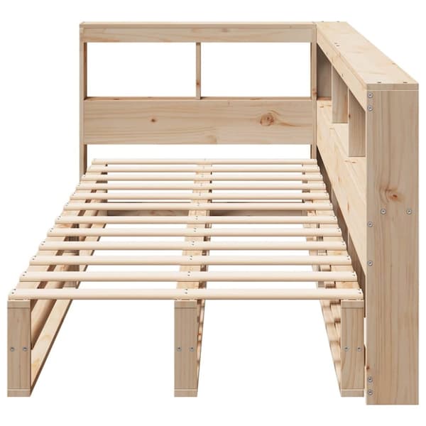 vidaXL seng med reol uden madras 75x190 cm massivt fyrretræ