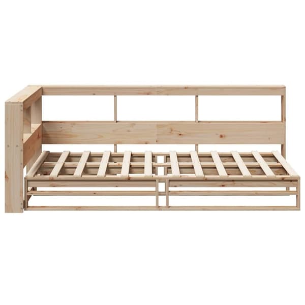 vidaXL seng med reol uden madras 75x190 cm massivt fyrretræ