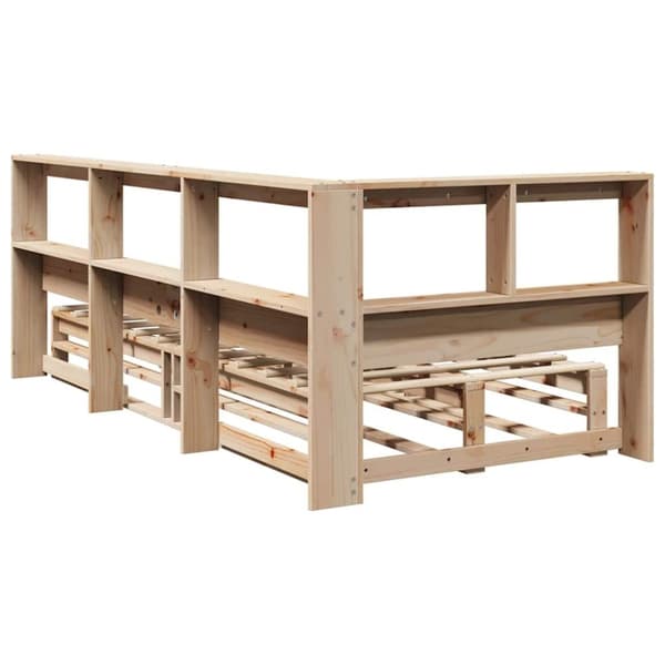 vidaXL seng med reol uden madras 75x190 cm massivt fyrretræ