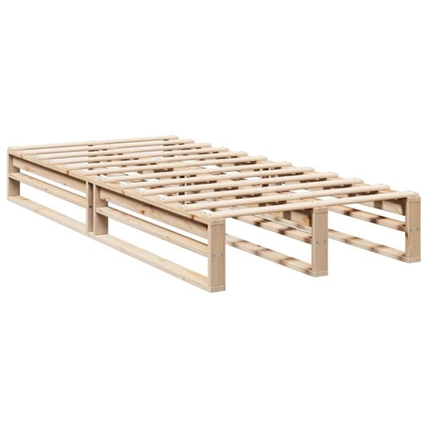 vidaXL seng med reol uden madras 75x190 cm massivt fyrretræ