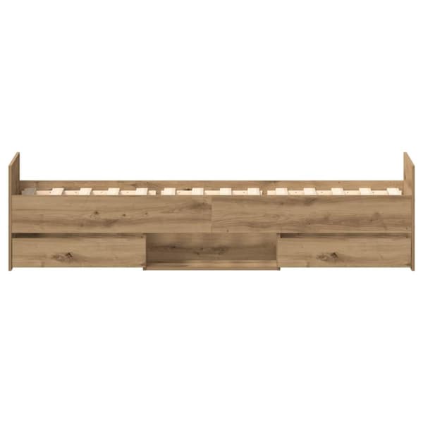 vidaXL Sengeramme uten madrass artisan eik 90x190 cm konstruert tre