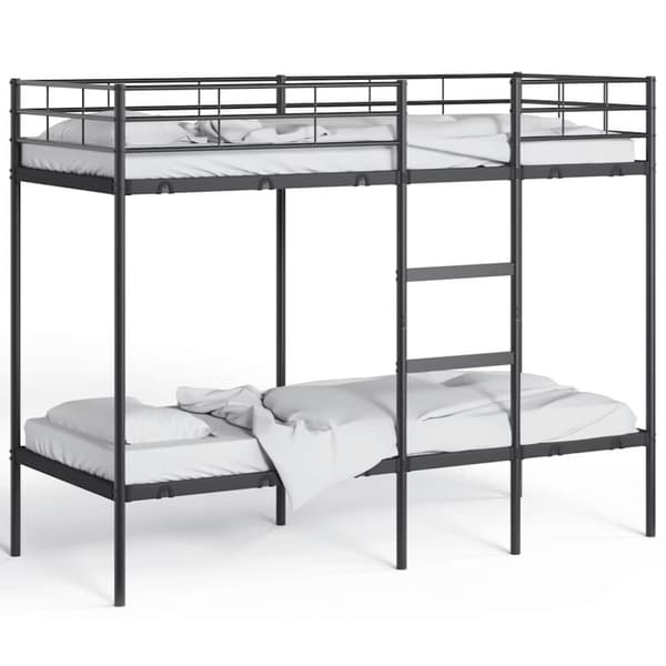 vidaXL Køyeseng uten madrass svart 75x190 cm stål