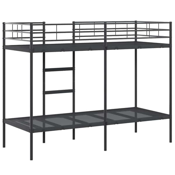 vidaXL Køyeseng uten madrass svart 75x190 cm stål