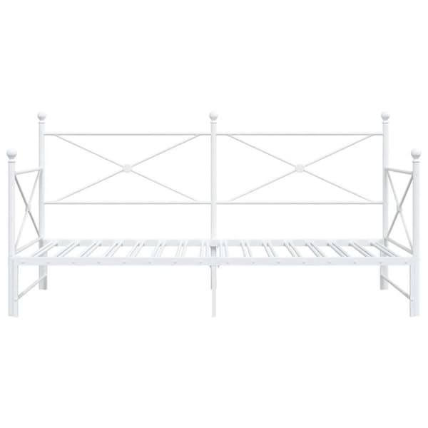 vidaXL Dagseng med trille uten madrass hvit 100x190 cm stål
