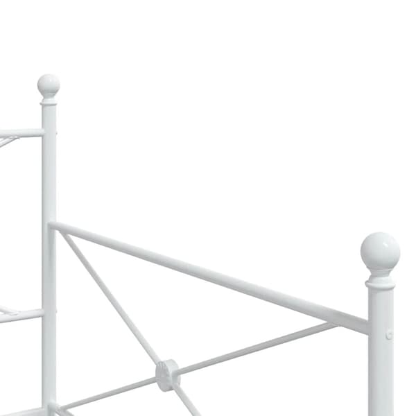 vidaXL Dagseng med trille uten madrass hvit 107x203 cm stål