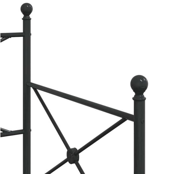 vidaXL Dagseng med trille uten madrass svart 75x190 cm stål