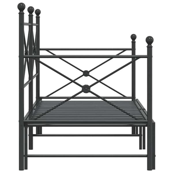 vidaXL Dagbädd med rull utan madrass svart 90x190 cm stål