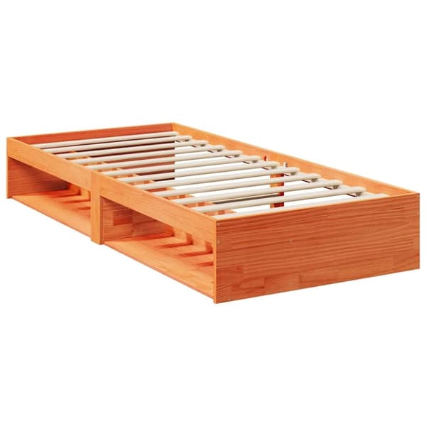 vidaXL daybed med madras 100x200 cm massivt fyr gyldenbrun
