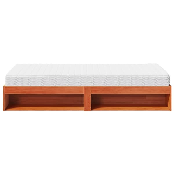 vidaXL daybed med madras 100x200 cm massivt fyr gyldenbrun
