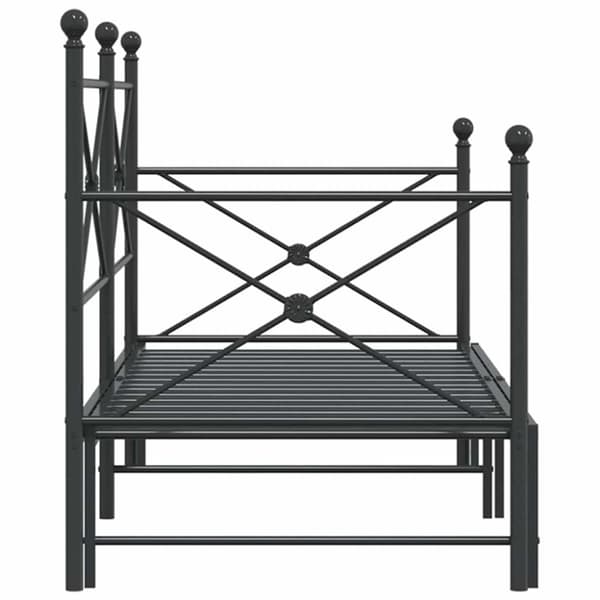vidaXL -vuodesohva vyörykkeellä ilman patjaa Musta 90x200 cm Teräs