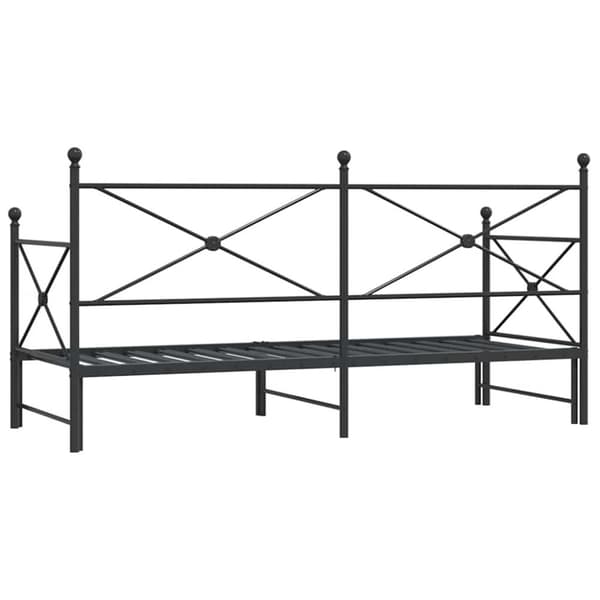 vidaXL -vuodesohva vyörykkeellä ilman patjaa Musta 90x200 cm Teräs