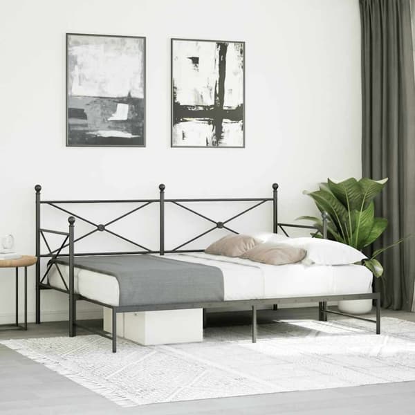 vidaXL -sohvasänky ilman patjaa Musta 90x190 cm Teräs