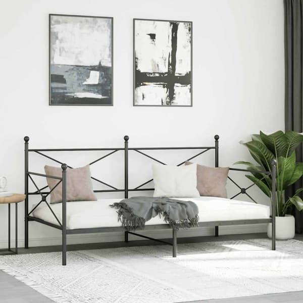 vidaXL daybed uden madras 100x190 cm stål sort