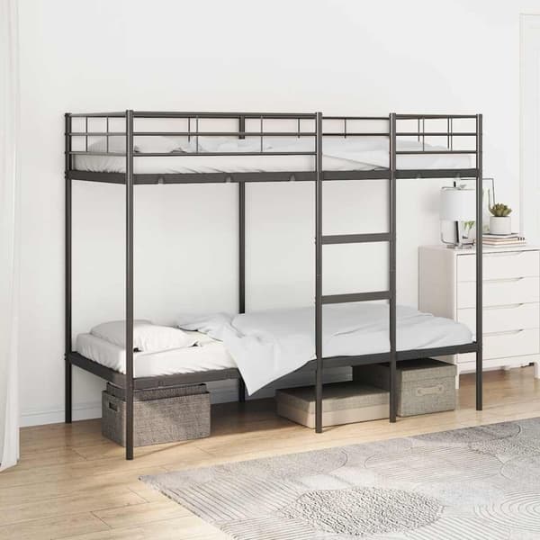 vidaXL køjeseng uden madras 80x200 cm stål sort