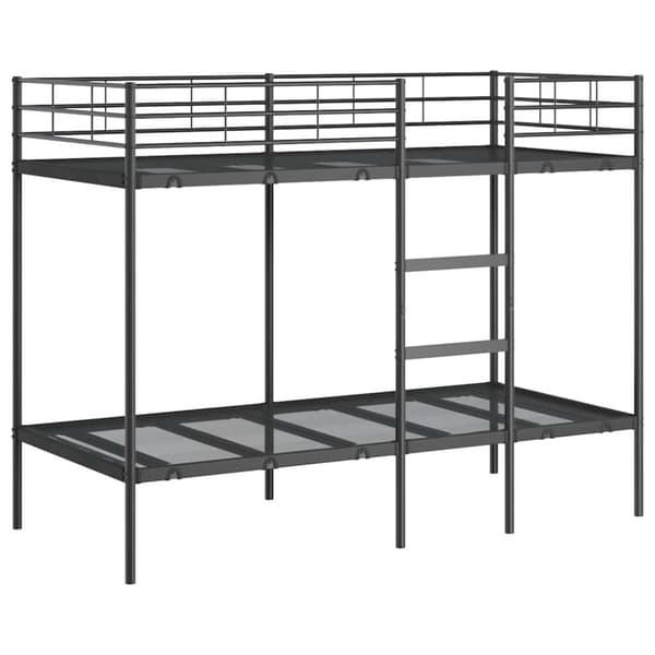 vidaXL Køyeseng uten madrass svart 90x190 cm stål