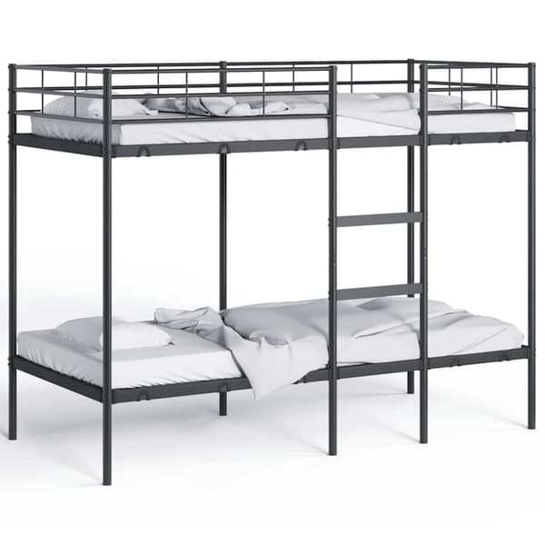 vidaXL Køyeseng uten madrass svart 90x190 cm stål