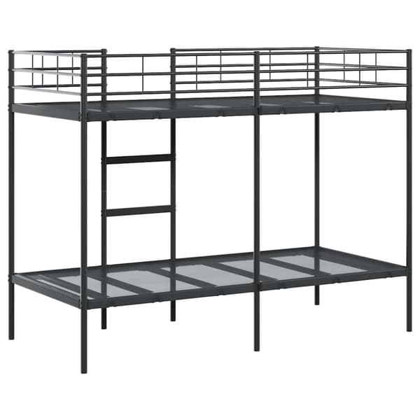 vidaXL Køyeseng uten madrass svart 90x190 cm stål