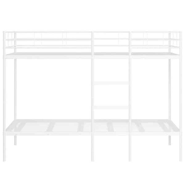 vidaXL Våningssäng utan madrass vit 100x200 cm stål