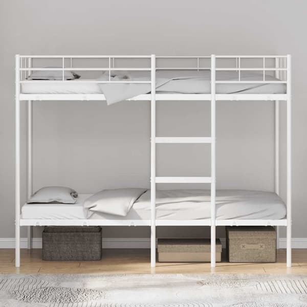 vidaXL køjeseng uden madras 90x190 cm stål hvid