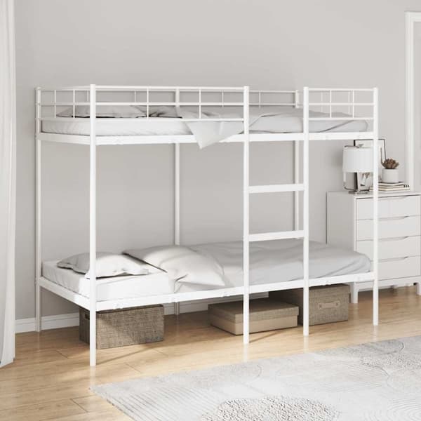 vidaXL køjeseng uden madras 90x190 cm stål hvid