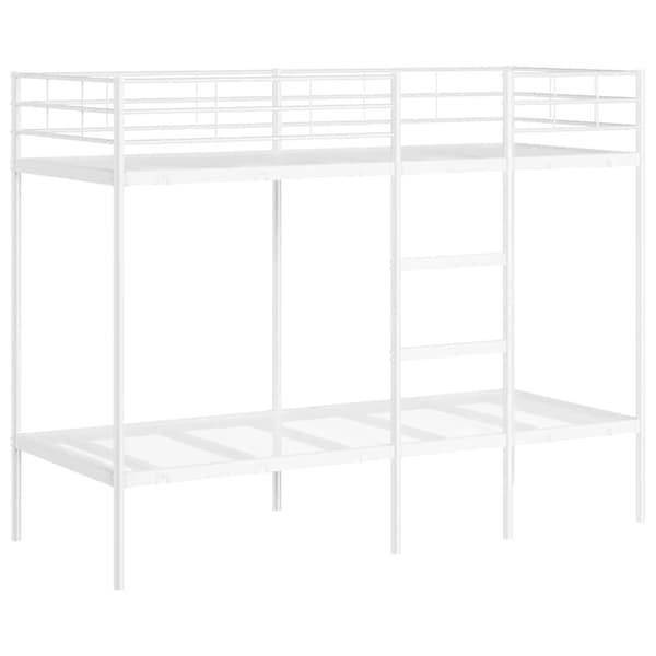 vidaXL Køyeseng uten madrass hvit 75x190 cm stål