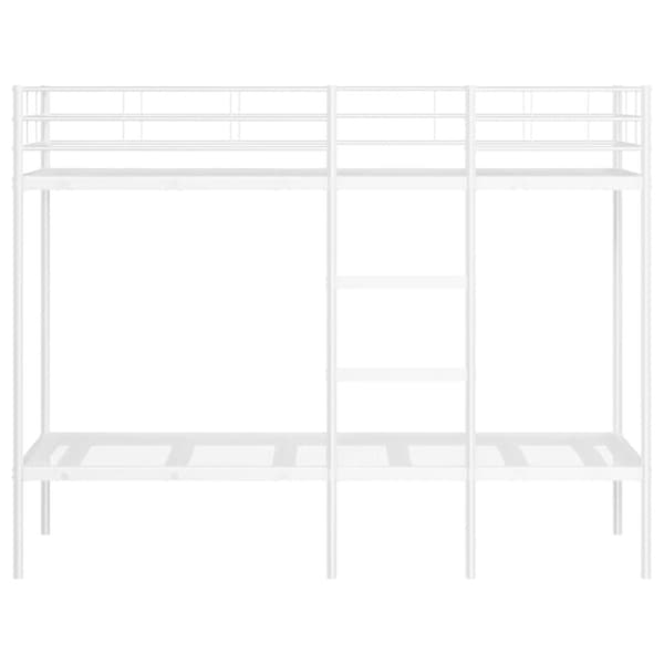 vidaXL Køyeseng uten madrass hvit 75x190 cm stål