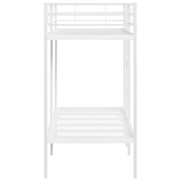 vidaXL Køyeseng uten madrass hvit 75x190 cm stål