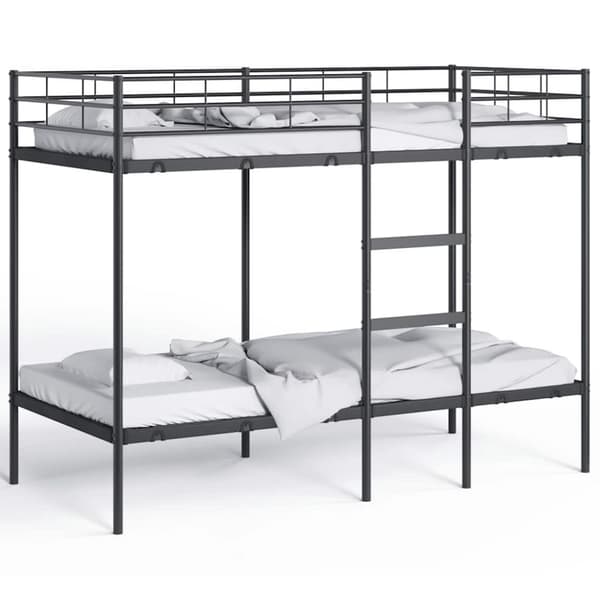 vidaXL Køyeseng uten madrass svart 100x190 cm stål