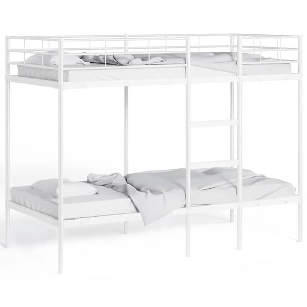 vidaXL Våningssäng utan madrass vit 90x190 cm stål