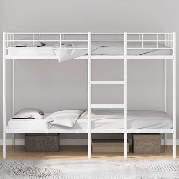 vidaXL Våningssäng utan madrass vit 107x203 cm stål