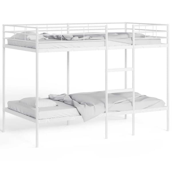 vidaXL Våningssäng utan madrass vit 107x203 cm stål