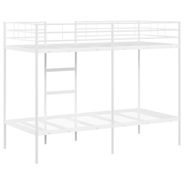vidaXL Køyeseng uten madrass hvit 100x190 cm stål