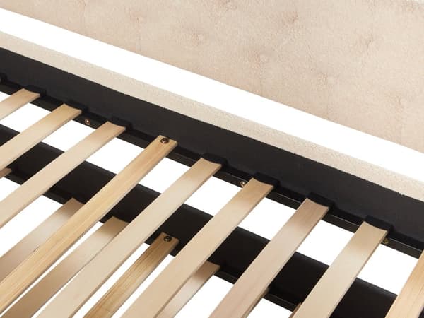Udtræksseng Beige Bouclé 90 x 200 cm Børneseng Trille Enkeltseng Design Sengeramme Enkeltmands Seng med Udtræk til Dobbeltseng