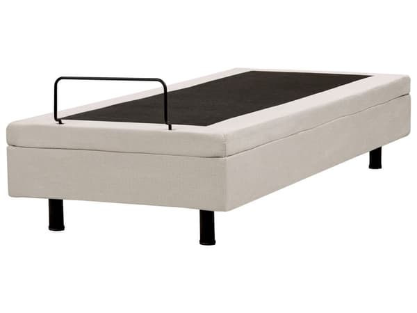 Elevationsseng Lys Beige Polyester 80 x 200 cm Elektrisk Enkeltmandsseng Justerbar Seng med Fjernbetjening Sengeramme uden Gavl