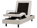 Miniatyrbillede 6 af 11: Elevationsseng Lys Beige Polyester 80 x 200 cm Elektrisk Enkeltmandsseng Justerbar Seng med Fjernbetjening Sengeramme uden Gavl