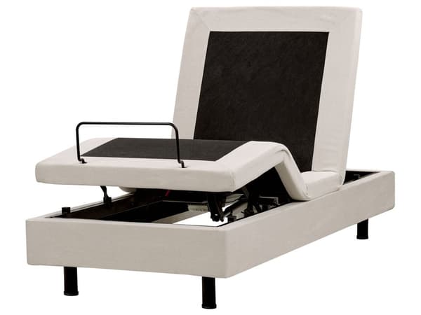 Elevationsseng Lys Beige Polyester 80 x 200 cm Elektrisk Enkeltmandsseng Justerbar Seng med Fjernbetjening Sengeramme uden Gavl