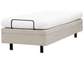 Miniatyrbillede 7 af 11: Elevationsseng Lys Beige Polyester 80 x 200 cm Elektrisk Enkeltmandsseng Justerbar Seng med Fjernbetjening Sengeramme uden Gavl