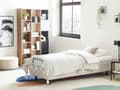 Miniatyrbillede 2 af 11: Elevationsseng Lys Beige Polyester 80 x 200 cm Elektrisk Enkeltmandsseng Justerbar Seng med Fjernbetjening Sengeramme uden Gavl