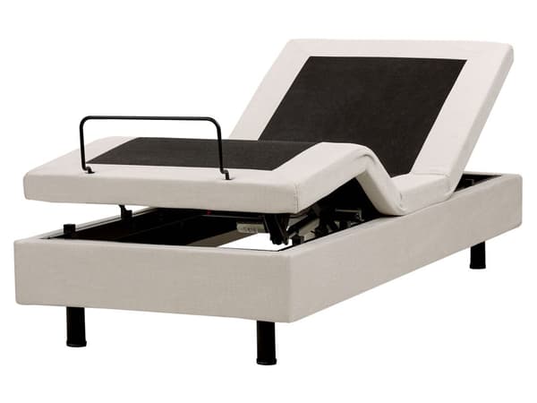 Elevationsseng Lys Beige Polyester 80 x 200 cm Elektrisk Enkeltmandsseng Justerbar Seng med Fjernbetjening Sengeramme uden Gavl
