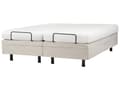 Miniatyrbillede 7 af 11: Elevationsseng Beige Polyester 160 x 200 cm Elektrisk Dobbelt Justerbar Seng med Fjernbetjening Sengeramme uden Gavl To Mands