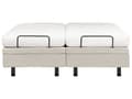Miniatyrbillede 8 af 11: Elevationsseng Beige Polyester 160 x 200 cm Elektrisk Dobbelt Justerbar Seng med Fjernbetjening Sengeramme uden Gavl To Mands