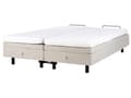 Miniatyrbillede 9 af 11: Elevationsseng Beige Polyester 160 x 200 cm Elektrisk Dobbelt Justerbar Seng med Fjernbetjening Sengeramme uden Gavl To Mands