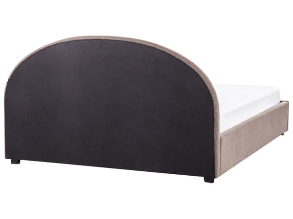 Dubbelsäng Taupe Förvaringssäng Boucle Polyestertyg Dubbel Storlek 180 x 200 cm Minimalistisk Retro Design Förvaring